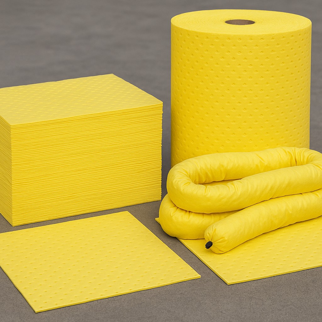 Chemical Absorbent Pads, Socks and Rolls for Acid and Alkali Spills